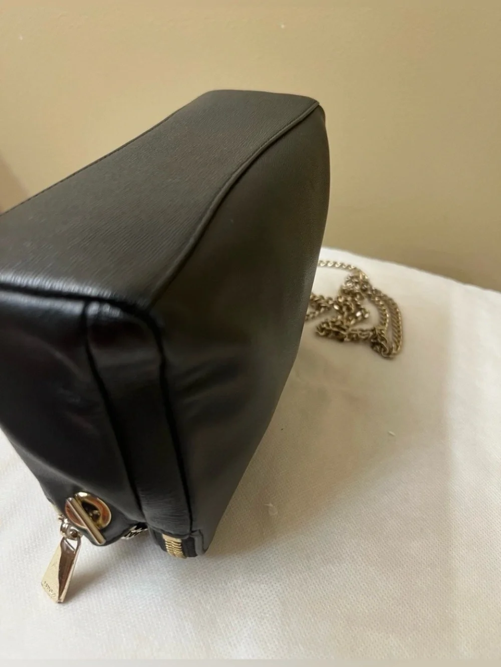 Furla Leather Double zipper Crossbody EUC